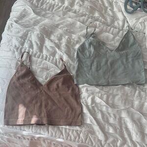 Tilly's Women's Ribbed Camisoles - Brown and Gray